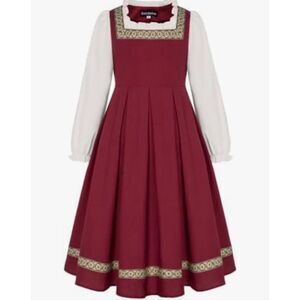 NWT Scarlet Darkness Medieval Princess Long Sleeve Ruffle Trim Dress Girl's 8Y